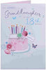 Roses Pearl Diamante Lovely 18th Granddaughter Birthday Card