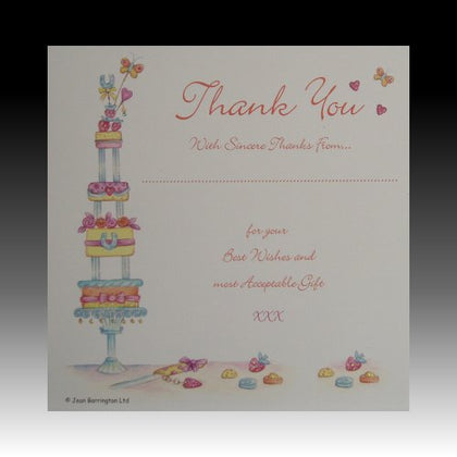 Pack of 10 Luxury White Wedding Gift Glitter Finished Thank You Cards