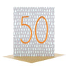 Embossed Copper Foil Number Design 50th Birthday Card