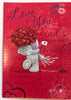 Love You Open Sweet Me to you Bear With Flower Of Bunch Valentine's Day Card