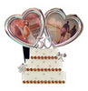 Wedding Cake 50th Golden Anniversary Silver Plated Heart Double Photo Frame