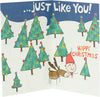 Cartoon Reindeer Design Grandson Christmas Card