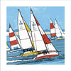 Originals Yacht Race Retro Print Blank Greeting Card