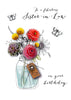 Fabulous Sister In Law Flower Pot Hand Finished Birthday Card