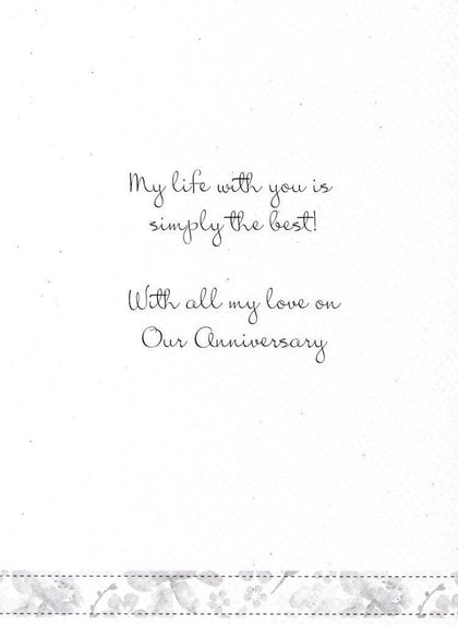 Wife On Our Anniversary Glitter Flittered Greeting Card Second Nature Cards