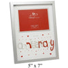 Red And Silver 3D Letters With Hearts Anniversary Photo Frame 4" x 6"