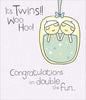 It's Twins Congratulations On Double The Fun New Baby Card