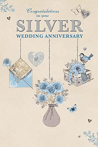 Silver (25th) Congratulations Wedding Anniversary Greeting Card