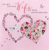 Lovely Wife Anniversary Buttoned Up Greeting Card Embellished Cards