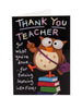 For Teacher Owl On The Books Design Thank You Card