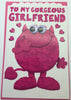 Gorgeous Girlfriend Love Monster Wobbly Eyes Valentine's Day Card