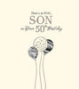 Son 50th Birthday Card with Balloons