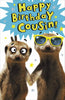 Cousin Cute Meerkat Happy Birthday Funny Card