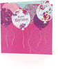 Foil Finished Balloon Design Pink Birthday Card