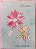 With Love Auntie Flower Design Birthday Card