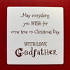 For Godfather Cute Gold Foil Finished Christmas Card