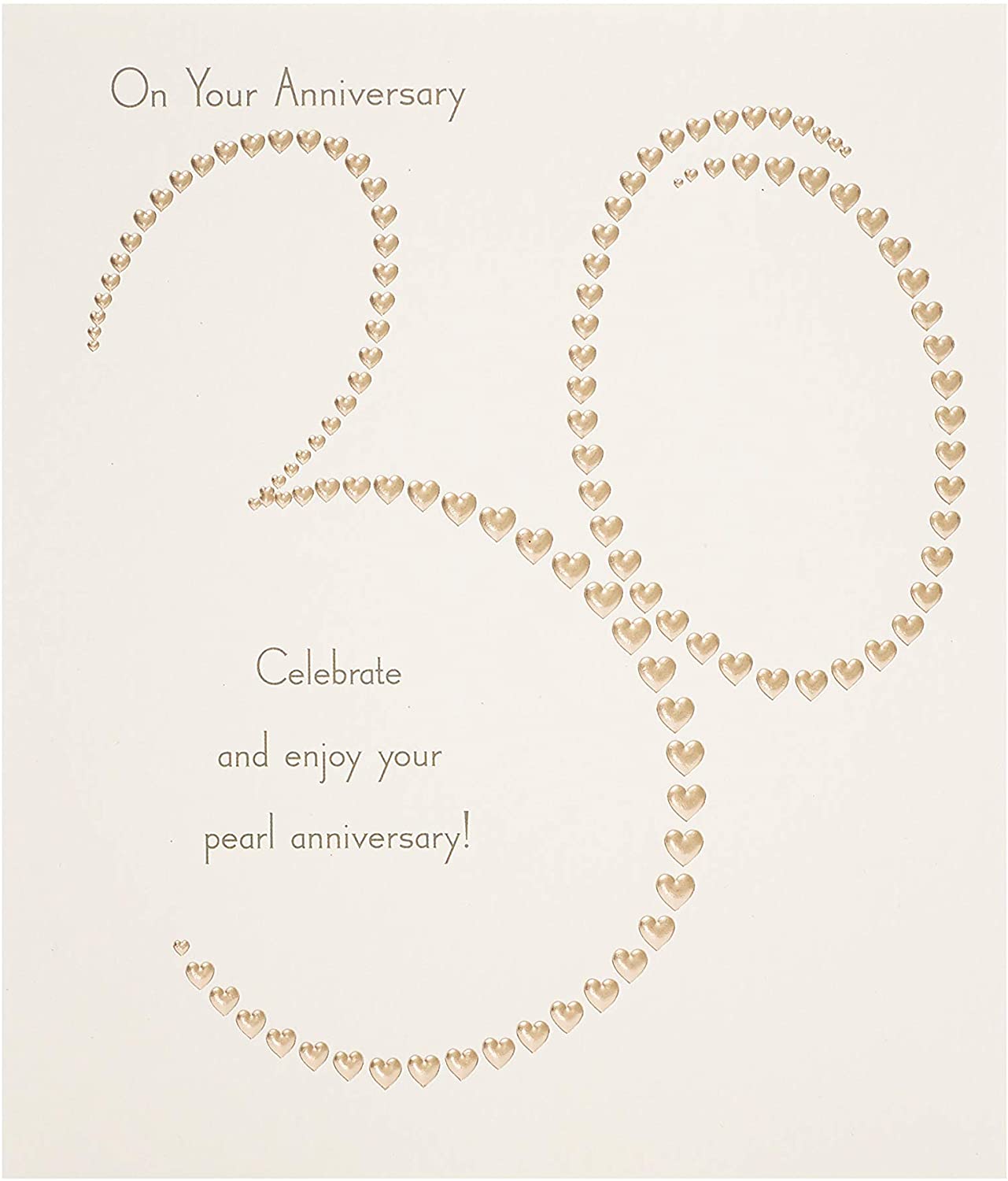 30th Anniversary Card 30 Years Of Togetherness With Embossed Pearl Hea ...