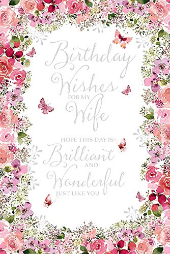 For My Wife Lovely Glitter Finished Wishing Birthday Card