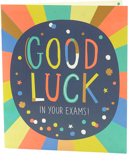 Multicolour Design Good Luck in Your Exams Card