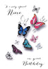 Special Niece Beautiful Butterflies Glitter Finished Birthday Card