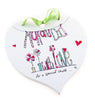 Mum And Dad White Wooden Heart Plaque 15 x 15 cm In A Gift Box