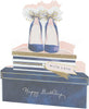 Happy Birthday Shoes on Present Boxes Design Card