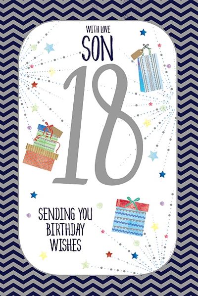 18th Today Sending Wishes Foil Finished Son Birthday Card 