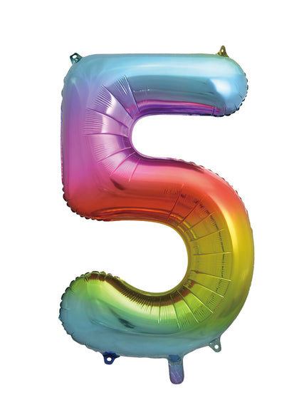 Rainbow Giant Trendies Design 5 Number Balloon