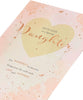 Beautiful Daughter Birthday Luxury Card with Sentimental Message Contemporary Pink Foil Design