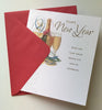 Happy New Year Champagne and Glasses Celebrate With Love Christmas Card