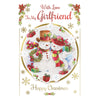 With Love to My Girlfriend Cute Couple Snowman Design Christmas Card