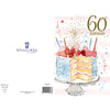 Embossed Gold Foil Finished Cake Design 60th Birthday Card