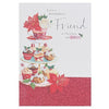 Friend Traditional Linen Board Christmas Card