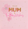 Pink Flower Design Mum Birthday Card With Envelope