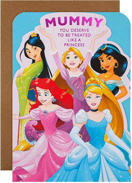 Disney Princess Die Cut Design Mummy Birthday Card