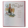 Happy New Year Champagne and Glasses Celebrate With Love Christmas Card