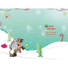 Special Mummy From Little Boy Bear In Reindeer Outfit Design Christmas Card