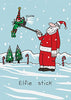 Elfie Stick Humour Christmas Card