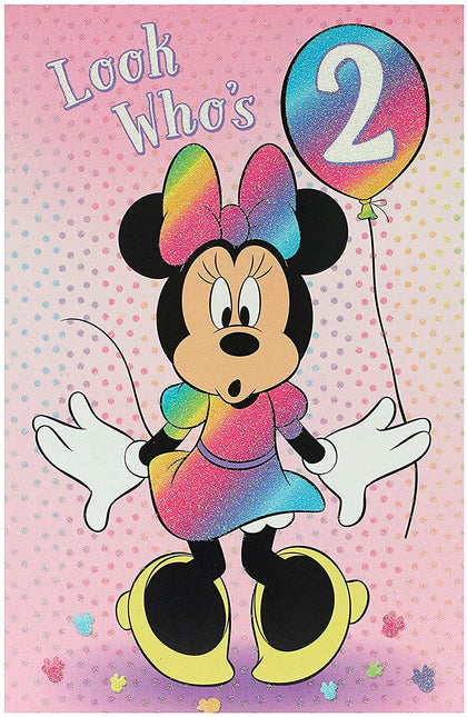 Aged 2 Disney Minnie Mouse 2nd Birthday Card For Girl