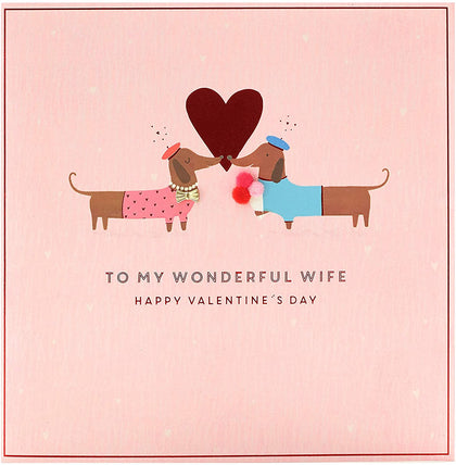 Sausage Dog Valentine's Day Card For Wife