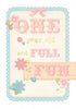 Age 1 Birthday Card with Bow and Flowers Design