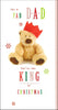 'For A Fab Dad' Cute Teddy Slimline Christmas Card