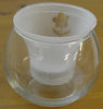 Hestia Frosted Glass 9cm T Lite Holder With Flower Design