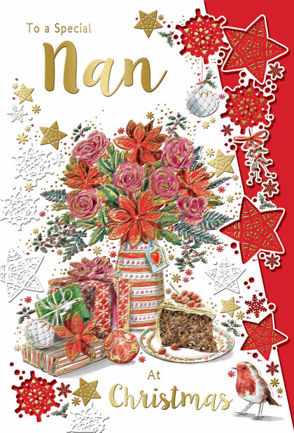 To a Special Nan Stack of Gifts Design Christmas Card