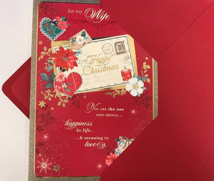 For My Wife You're Mine Nice verse Gold Foil Finished Christmas Card