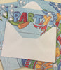 Pack of 20 Blue Retro Party Invitations Cards