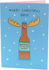 Reindeer Drinking Beer Funny Brother Christmas Card