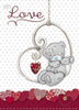 With Love Tatty Teddy Sat On Swing Valentines Day Card