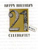 21st Birthday Gigantic Greeting Card Embellished & Flittered A4 Sized Cards