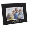 Black Glass The Family Photo Picture Frame 5" x 3.5"